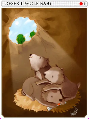 Arte de Carta Filhote de Lobo do Deserto