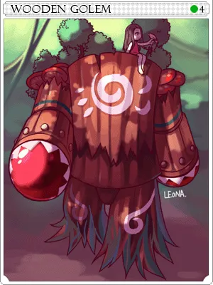 Arte de Carta Golem de Madeira